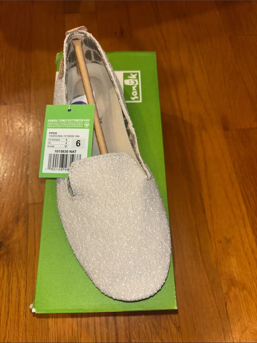 Sanuk Piper Women's Natural Slip-On Loafer - Natural size 6 New